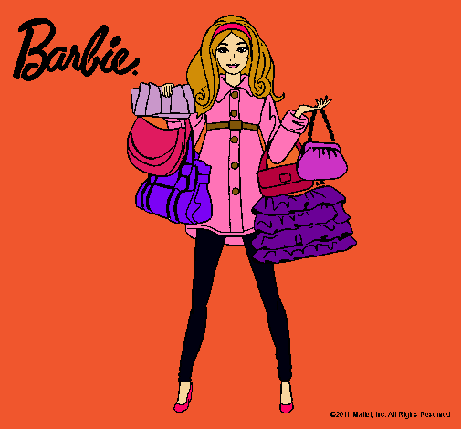 Dibujo Barbie de compras pintado por black