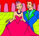 Dibujo Princesa y príncipe en el baile pintado por valentona
