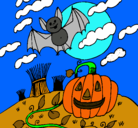 Dibujo Paisaje de Halloween pintado por cachitos