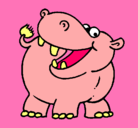 Dibujo Hipopótamo pintado por talula