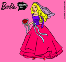 Dibujo Barbie vestida de novia pintado por Adela_06