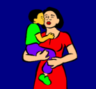 Dibujo Beso maternal pintado por arabrab