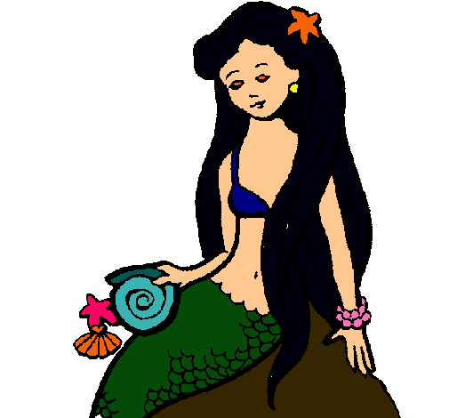 Dibujo Sirena con caracola pintado por cheina7