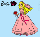 Dibujo Barbie vestida de novia pintado por lizdany