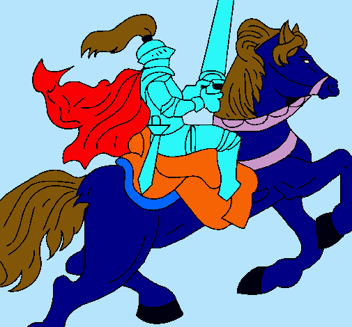 Dibujo Caballero a caballo pintado por michelita_2000