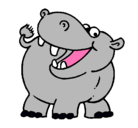 Dibujo Hipopótamo pintado por gogo