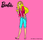 Dibujo Barbie con look casual pintado por DeNy