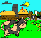 Dibujo Vaca en la granja pintado por jhdfhhgcfgf