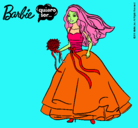 Dibujo Barbie vestida de novia pintado por matrixx