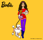 Dibujo Barbie con sus mascotas pintado por sedes