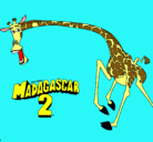 Dibujo Madagascar 2 Melman 2 pintado por jirafa