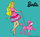 Dibujo Barbie paseando a su mascota pintado por martuki