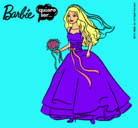 Dibujo Barbie vestida de novia pintado por natillas