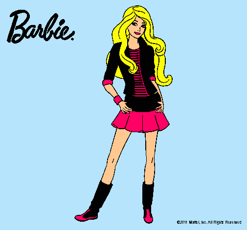 Dibujo Barbie juvenil pintado por lizdany