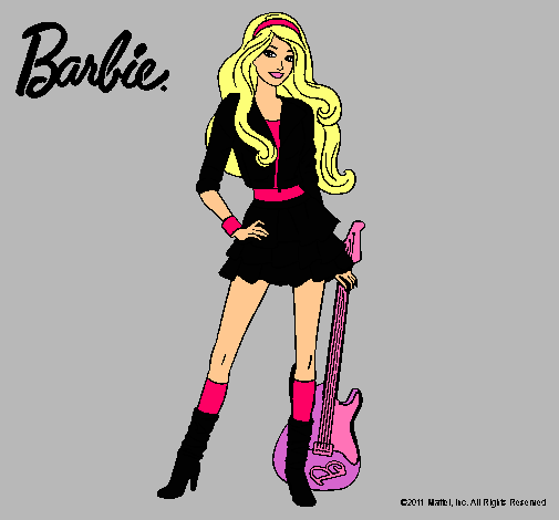 Dibujo Barbie rockera pintado por SuperStar