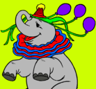 Dibujo Elefante con 3 globos pintado por unicornio6