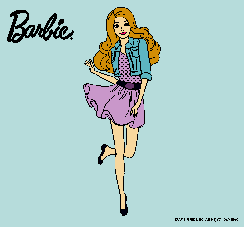 Dibujo Barbie informal pintado por black