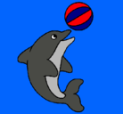 Dibujo Delfín jugando con una pelota pintado por VANESSAGAF