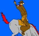 Dibujo Vaquero en caballo pintado por Jimy08