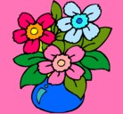Dibujo Jarrón de flores pintado por plantas