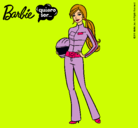 Dibujo Barbie piloto de motos pintado por Cacahuete