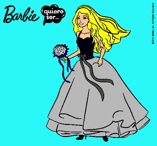Dibujo Barbie vestida de novia pintado por Marti123