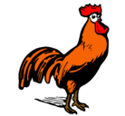 Dibujo Gallo gallardo pintado por gallina