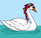 Dibujo Cisne con flores pintado por 0m98yursd67i