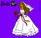 Dibujo Barbie vestida de novia pintado por zayu