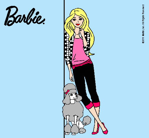 Barbie con cazadora de cuadros