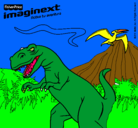 Dibujo Imaginext 14 pintado por tiranosaurio