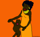Dibujo Madre e hijo de Guinea pintado por maricuela