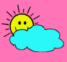 Dibujo Sol y nube pintado por hjkoilkjuhjh