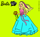 Dibujo Barbie vestida de novia pintado por lisona