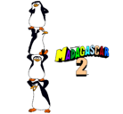 Dibujo Madagascar 2 Pingüinos pintado por patata