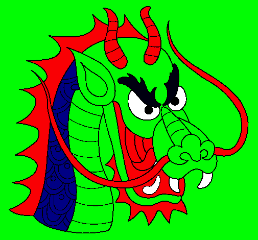 Dibujo Cabeza de dragón pintado por aaron3