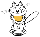 Dibujo Gato comiendo pintado por adriann