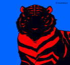 Dibujo Tigre pintado por superman