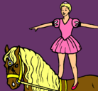 Dibujo Trapecista encima de caballo pintado por JHOSEP