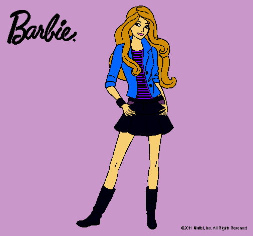 Dibujo Barbie juvenil pintado por black