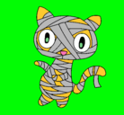 Dibujo Gato garabato momia pintado por miau