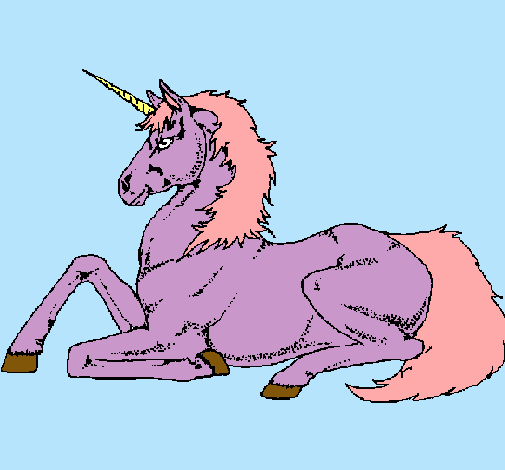Dibujo Unicornio sentado pintado por valee05
