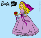 Dibujo Barbie vestida de novia pintado por Ester