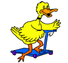 Dibujo Pato en patinete pintado por titatutoteyt