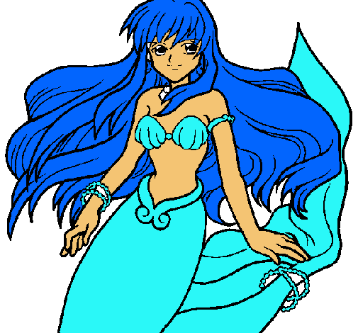 Dibujo Sirena pintado por chela