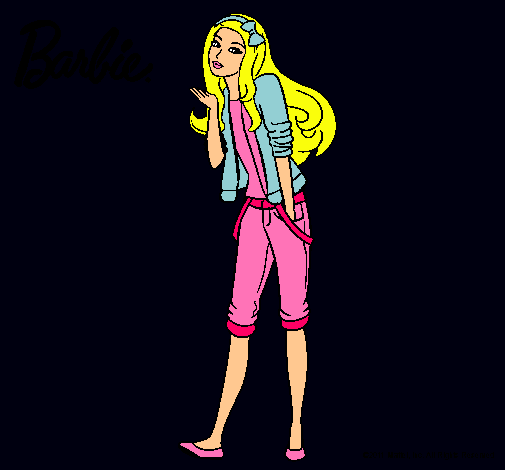 Dibujo Barbie con look casual pintado por 37124