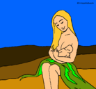 Dibujo Madre con su bebe pintado por giov