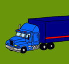 Dibujo Camión tráiler pintado por fwww