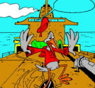 Dibujo Cigüeña en un barco pintado por tavito