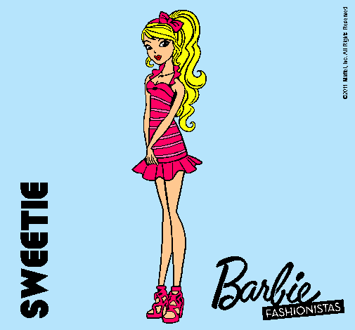 Dibujo Barbie Fashionista 6 pintado por Mariangela